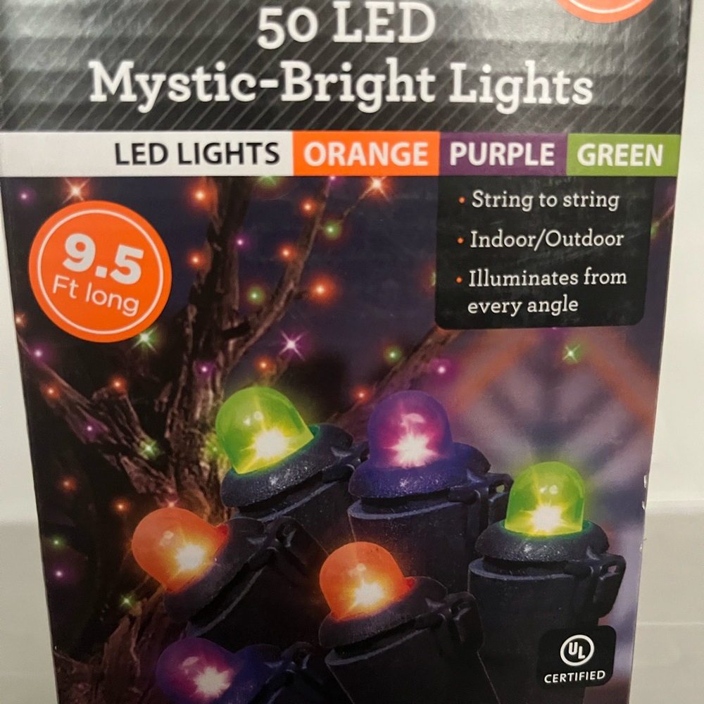 50 LED Mystic Bright Lights (50) 9.5’ Long Halloween